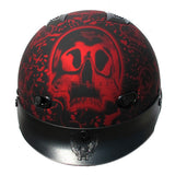 RHD200V Flat By Red Half Helmet Front View