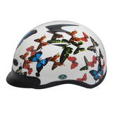 RHD200V New Pear WHite Butterfly Half Helmet Side View