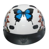 RHD200V New Pear WHite Butterfly Half Helmet Front View
