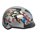 RHD200V New Silver Butterfly Half Helmet Side View 2