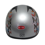 RHD200V New Silver Butterfly Half Helmet Back View