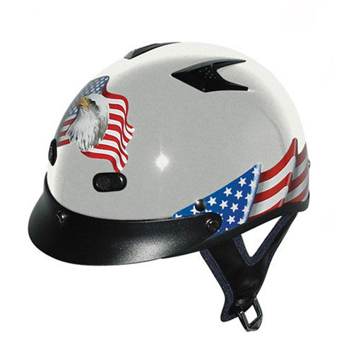 RHD200V Silver Eagle Flag Half Helmet Prospective View