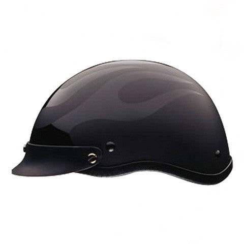 RHD200 Flat Black Flame Half Helmet Side View