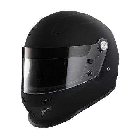 Champion R76 Youth Full Face Auto Racing Helmet with Extra Size Pads  for S, M, & L (Flat Black)