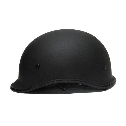 RHD102 Polo Flat Black Half Helmet Side View