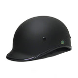 RHD102 Polo Flat Black Half Helmet Perspective View