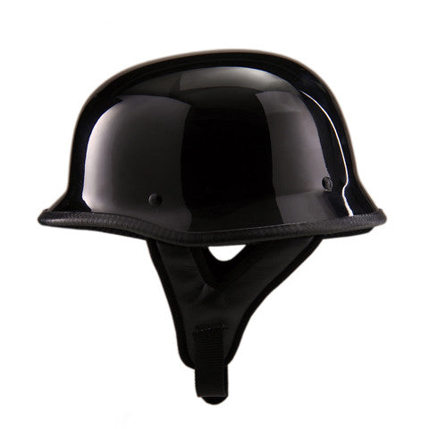 RHD103 German Black Half Helmet Side View