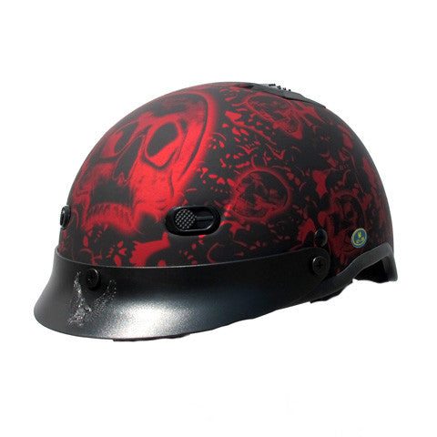 Rodia RHD200V Half Helmet (Skull Boneyard Flat Red) – XPowerDepot