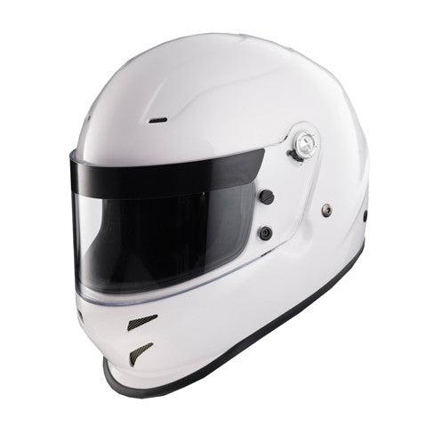 Champion R76 Youth Full Face Auto Racing Helmet with Extra Size Pads  for S, M, & L (White)